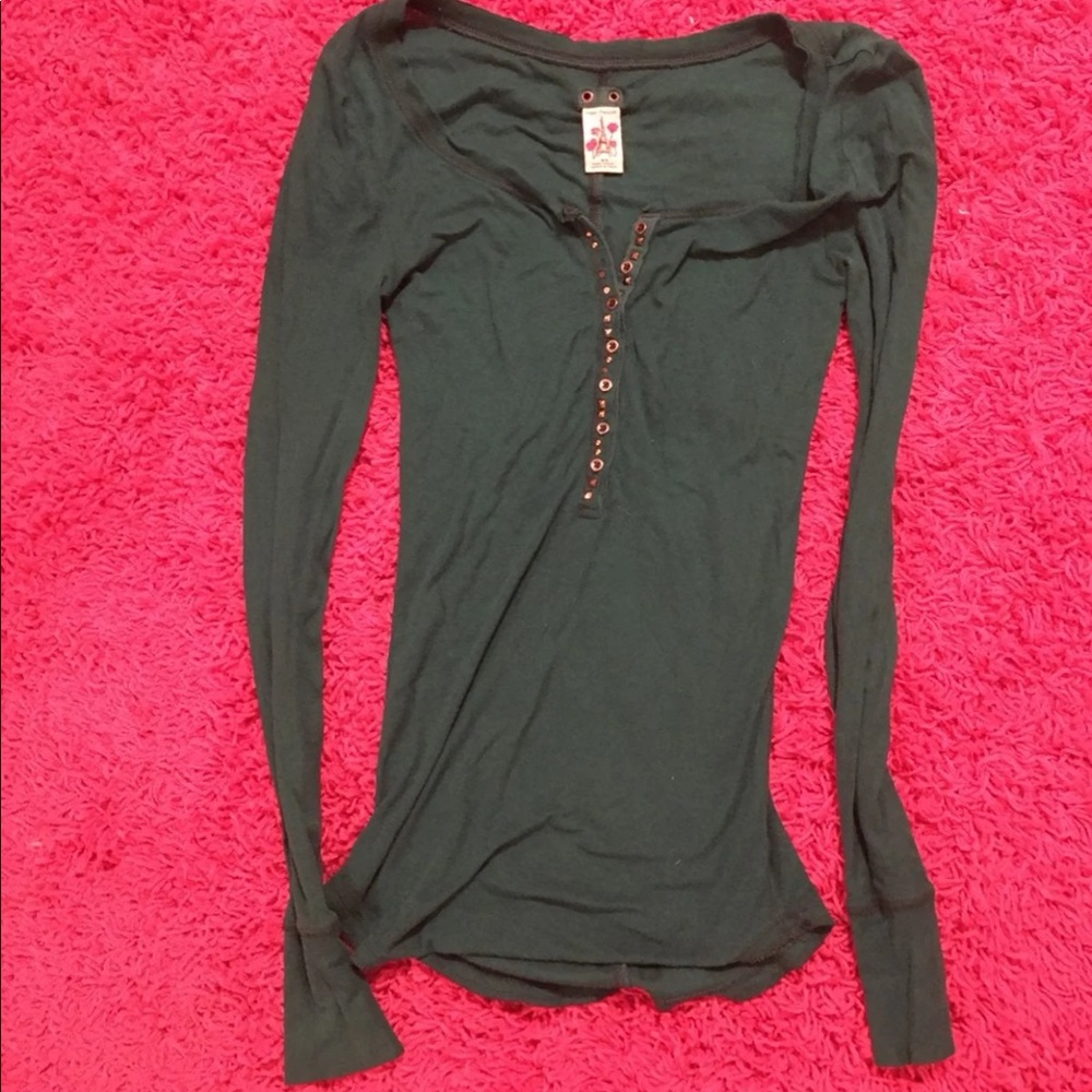 Free people button up jeweled top